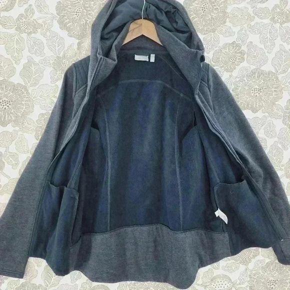 Athleta Full Zip Hooded Athletic Sweatshirt Women's Size S Navy Blue 9464 - Picture 3 of 8
